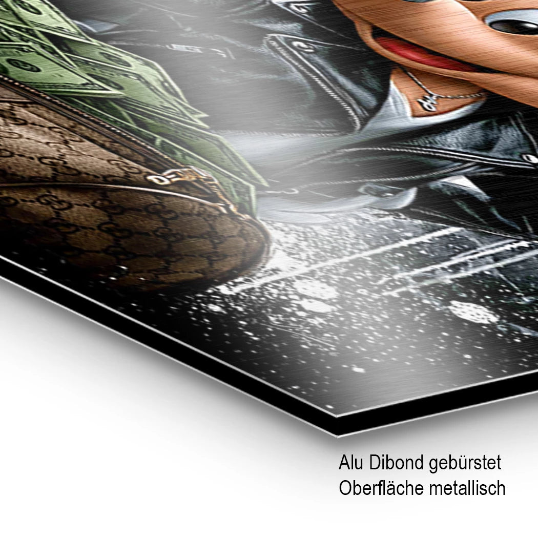 Micky Minnie Hustle Aluminiumbild gebürstet