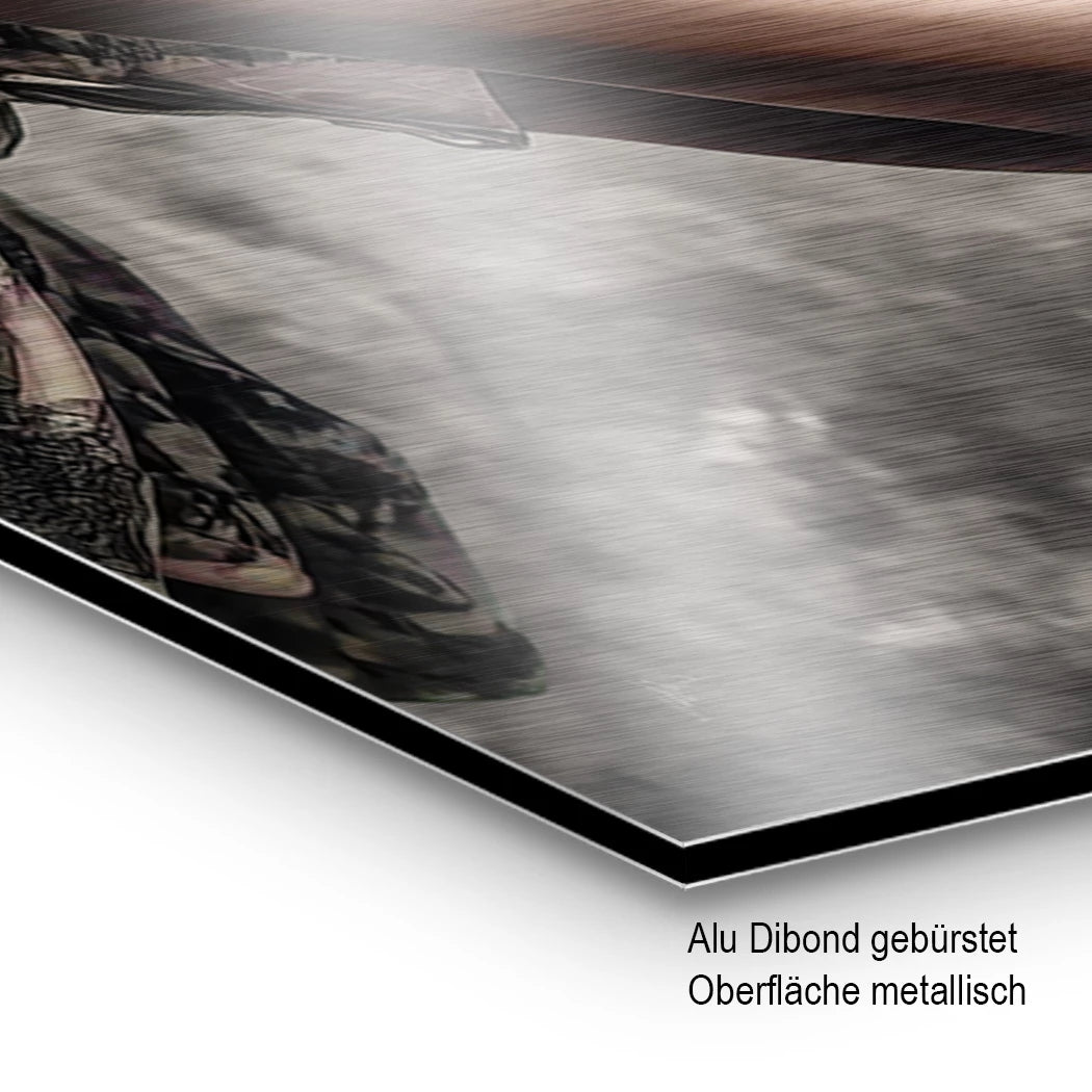 Rosen Dame Aluminiumbild gebürstet