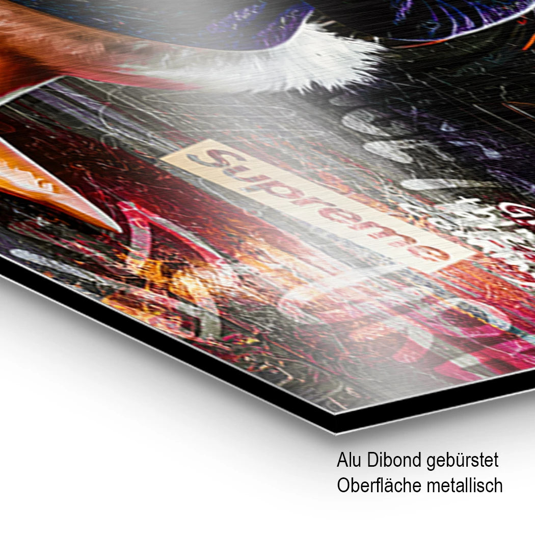 Dagobert Selfmade Porsche Aluminiumbild gebürstet