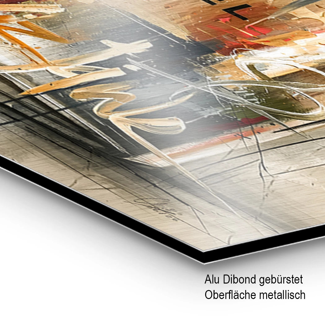 Chanel Graffiti Aluminiumbild gebürstet