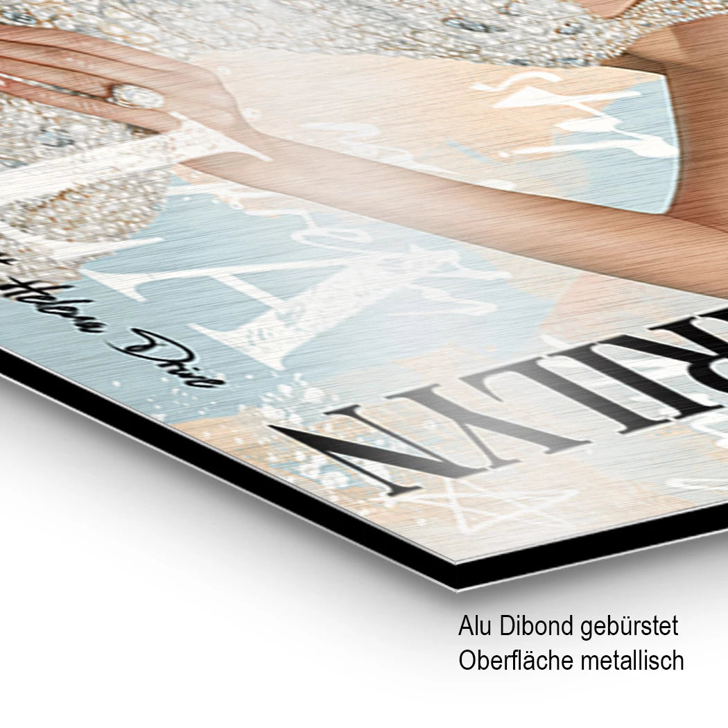 Marilyn Eis Glamour Aluminiumbild gebürstet