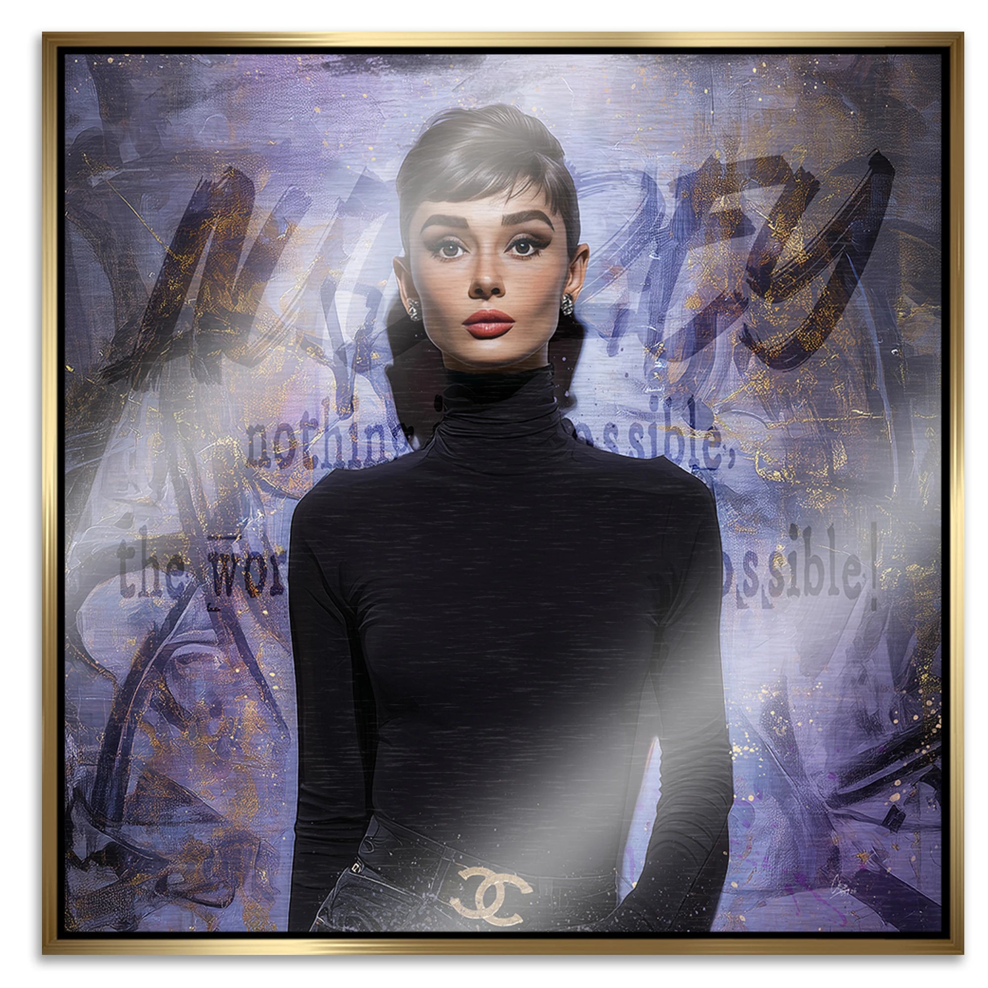 Audrey Hepburn Impossible Aluminiumbild gebürstet