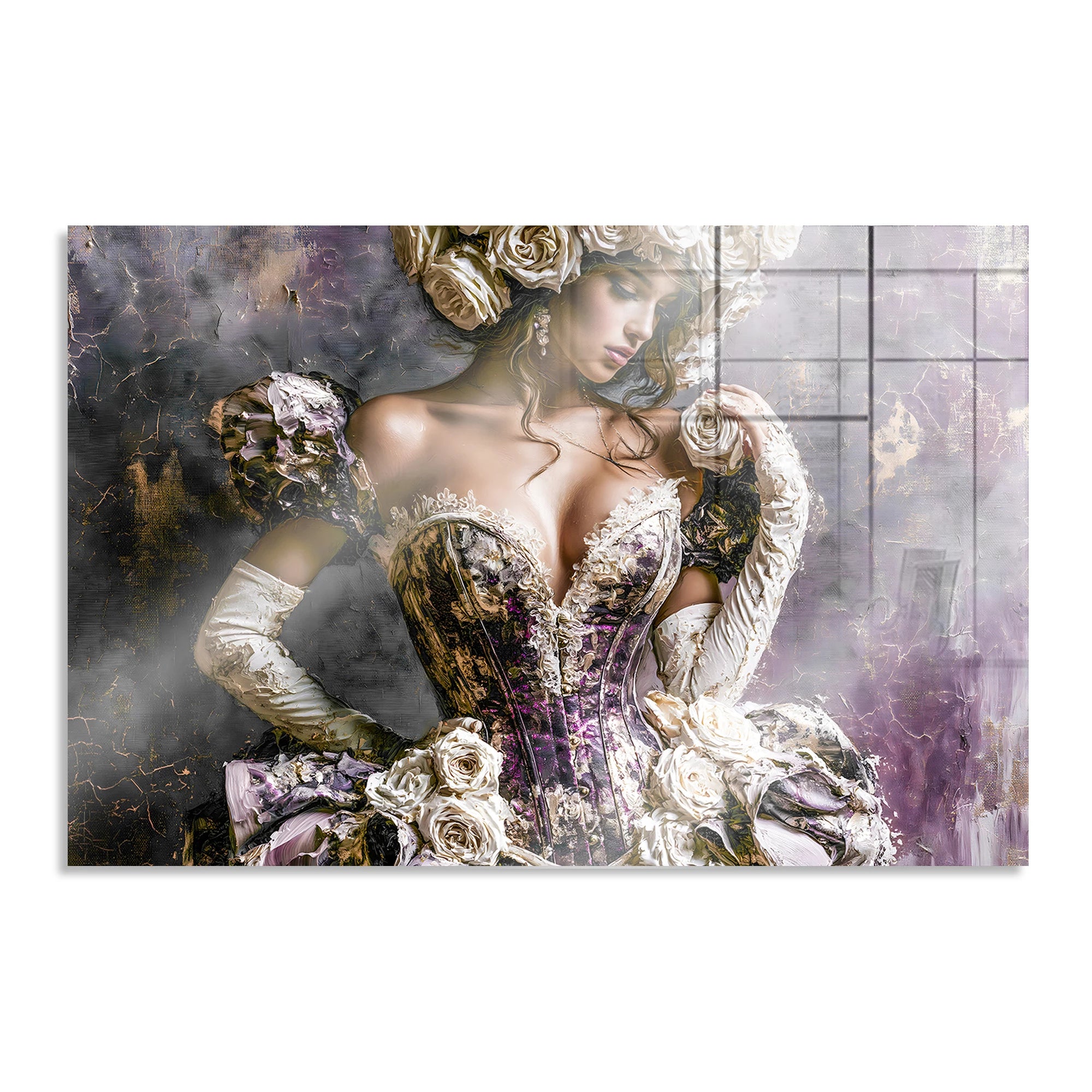 Blüten Couture Aluminiumbild gebürstet