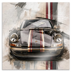 Porsche 911 Noble Aluminiumbild gebürstet