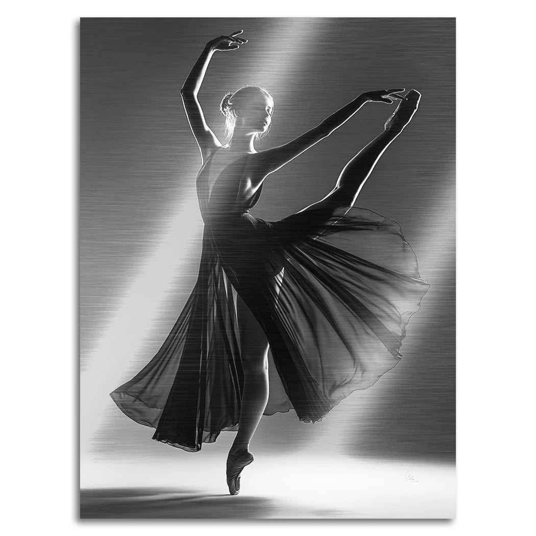 Ballerina Schattenpoesie Aluminiumbild gebürstet