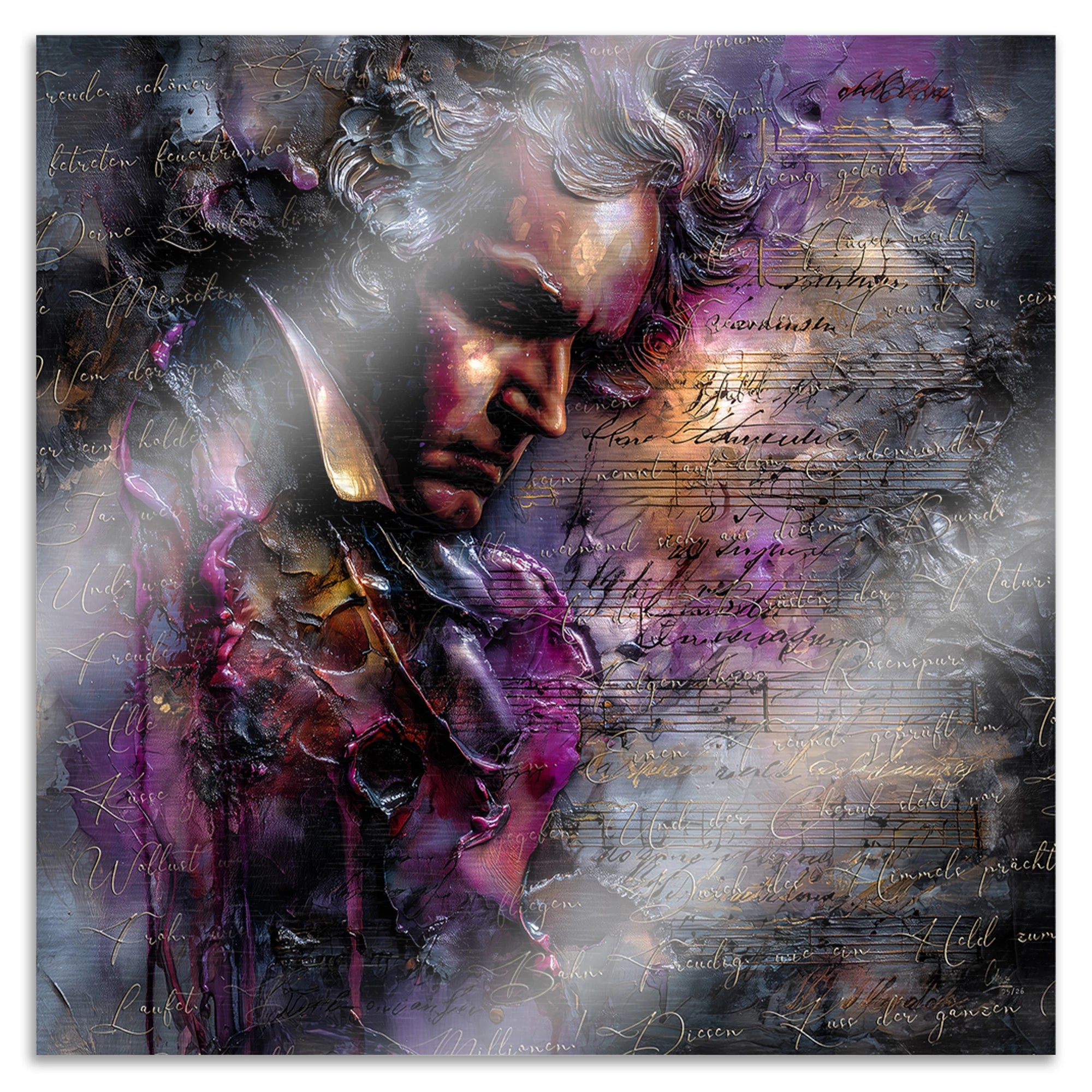 Beethoven Sinfonie Aluminiumbild gebürstet