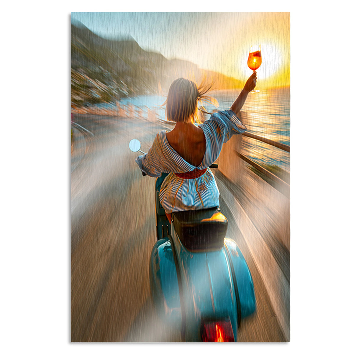 Vespa Dolce Vita Aluminiumbild gebürstet