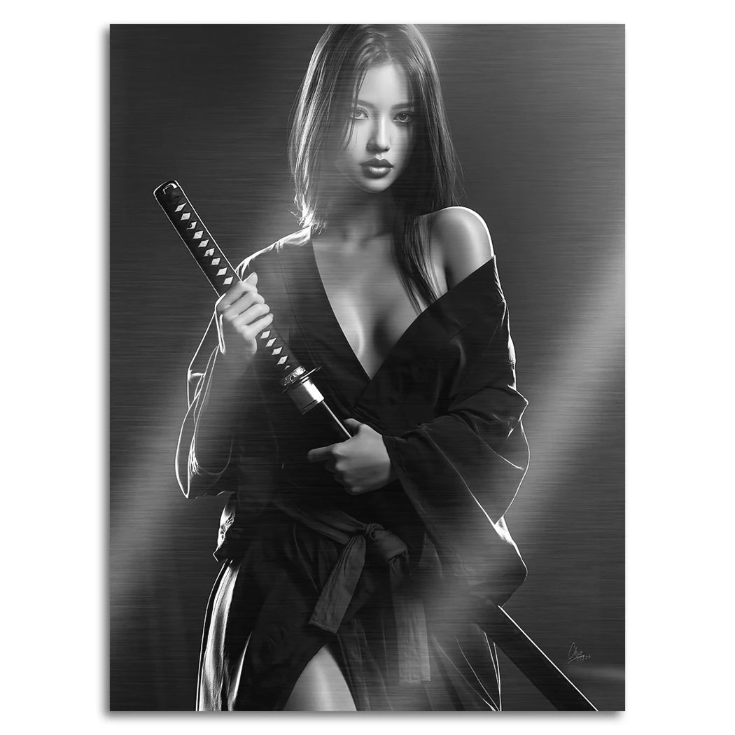 Katana Goddess Aluminiumbild gebürstet