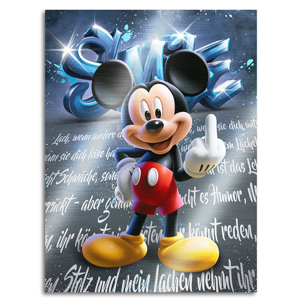 Micky Lacht Aluminiumbild gebürstet