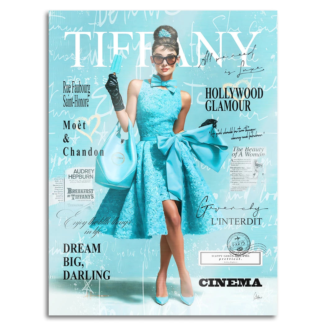 Audrey Tiffany Chic Aluminiumbild gebürstet