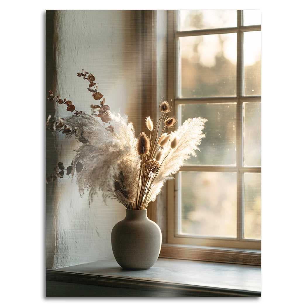 Pampas Fensterlicht Aluminiumbild gebürstet