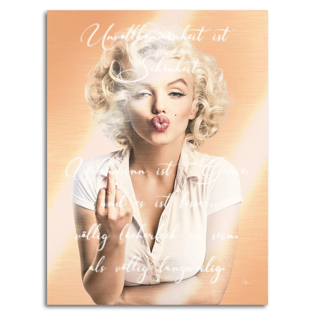 Marilyn Monroe Statement Aluminiumbild gebürstet