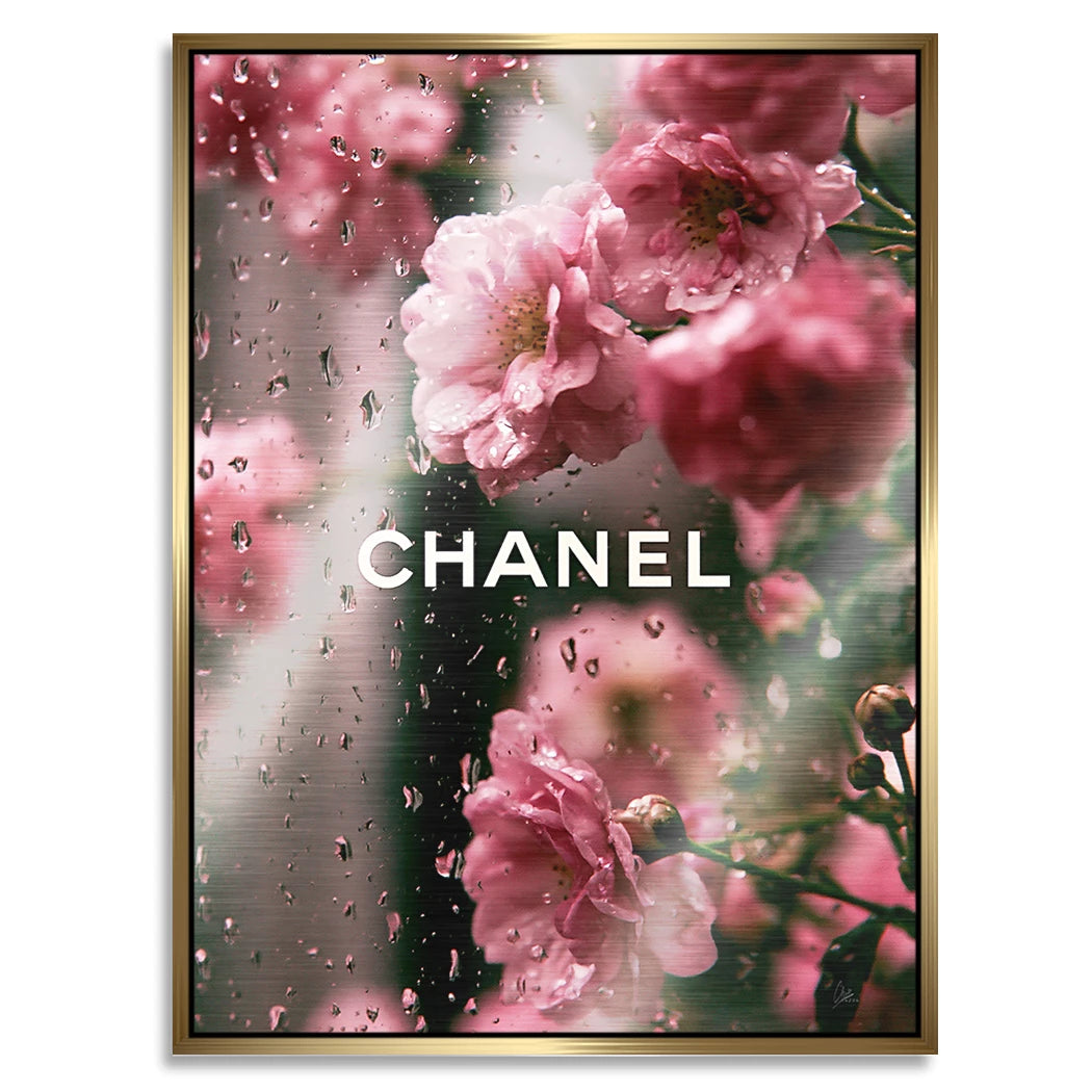 Chanel Blütenregen Aluminiumbild gebürstet