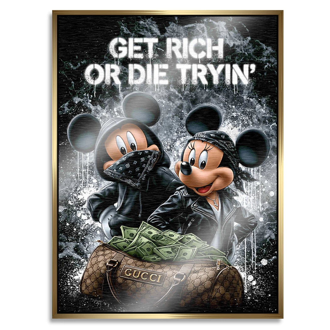 Micky Minnie Hustle Aluminiumbild gebürstet