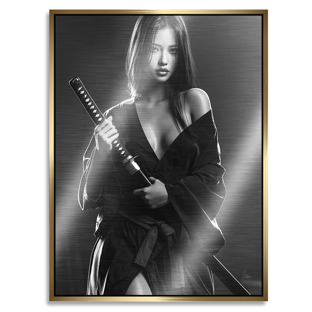 Katana Goddess Aluminiumbild gebürstet