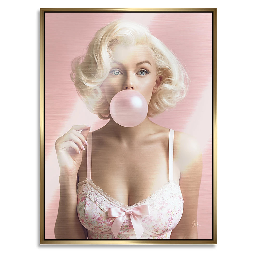 Marilyn Bubblegum Aluminiumbild gebürstet