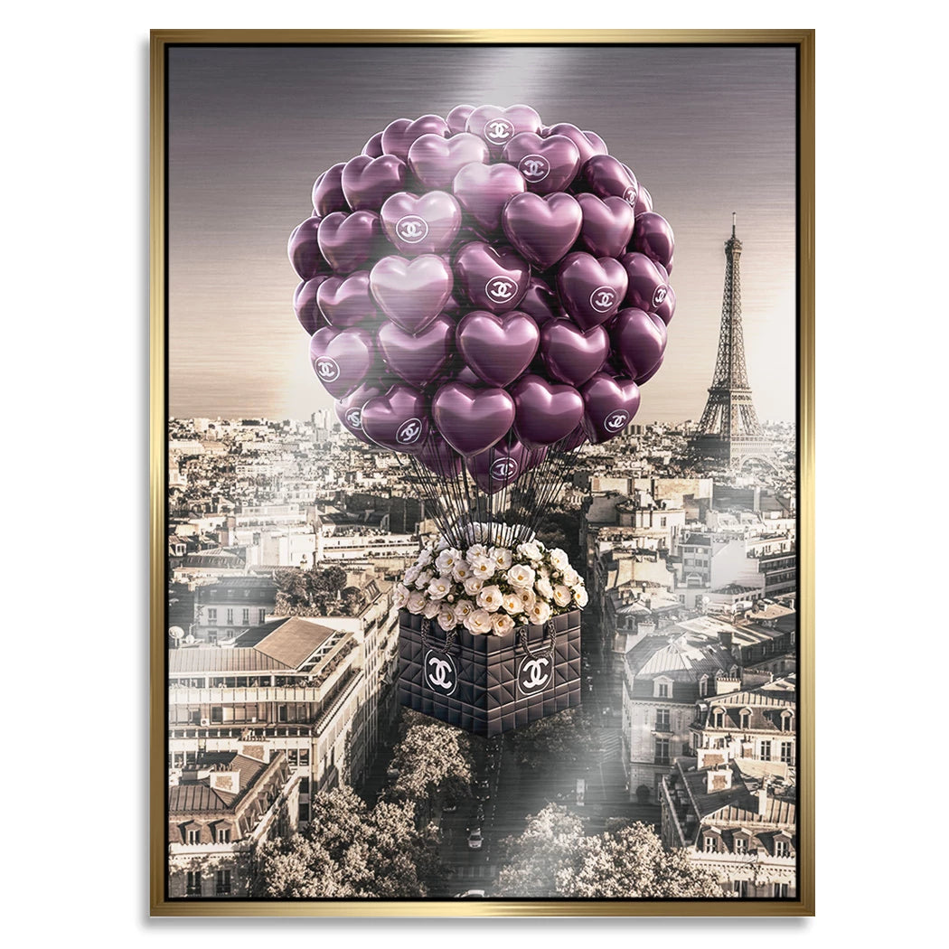 Chanel Ballons Aluminiumbild gebürstet