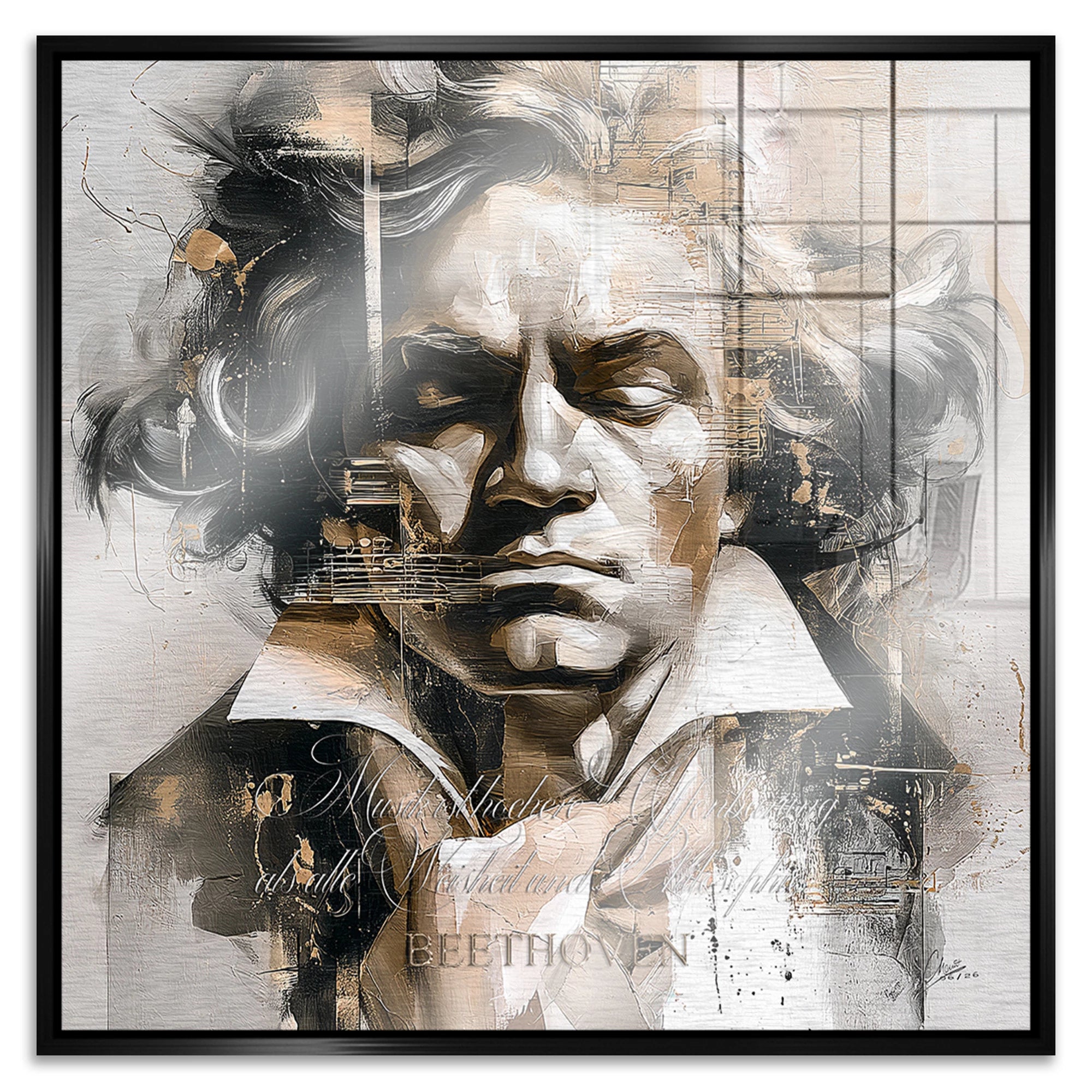 Beethoven Opus Aluminiumbild gebürstet