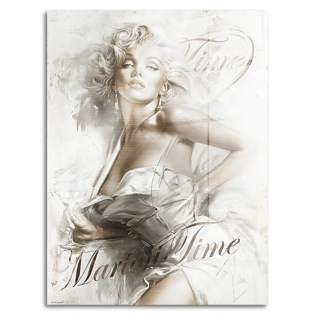 Marilyn Monroe Martini Time Aluminiumbild gebürstet