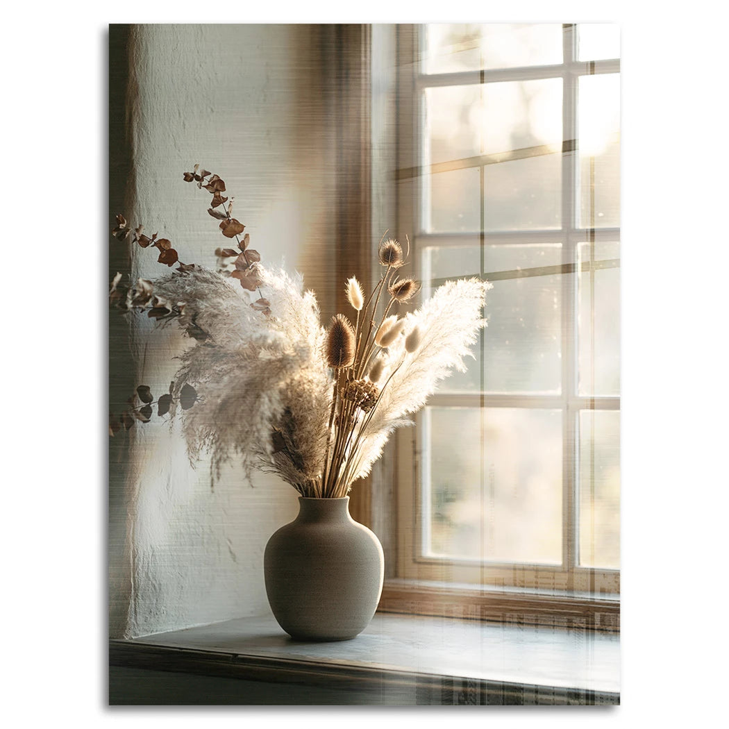 Pampas Fensterlicht Aluminiumbild gebürstet