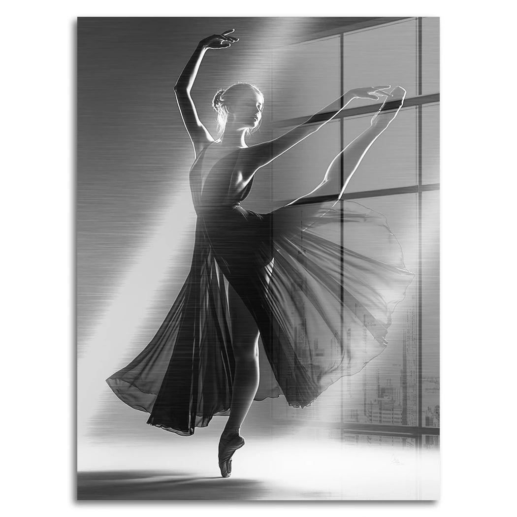 Ballerina Schattenpoesie Aluminiumbild gebürstet