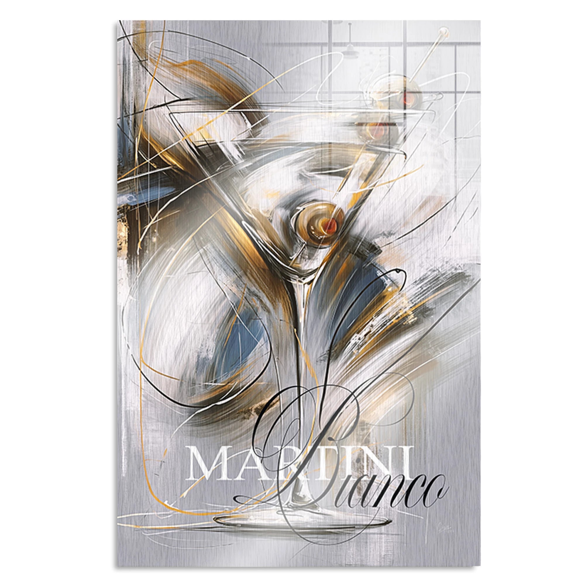 Martini Bianco Aluminiumbild gebürstet