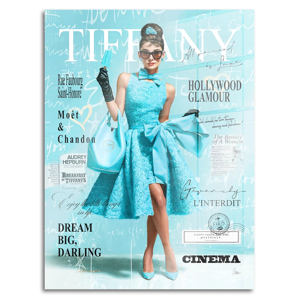 Audrey Tiffany Chic Aluminiumbild gebürstet