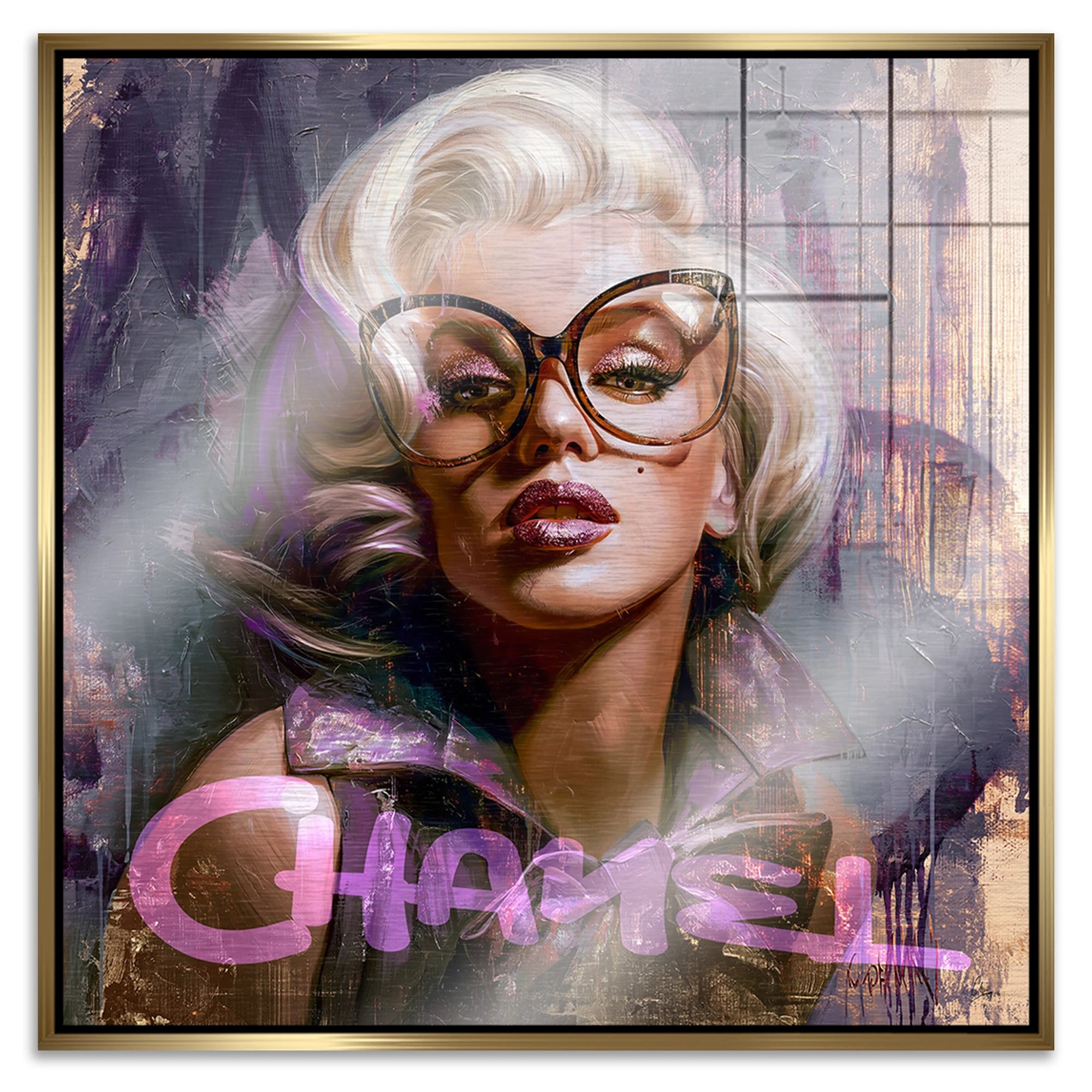 Monroe Chanel Chic Aluminiumbild gebürstet