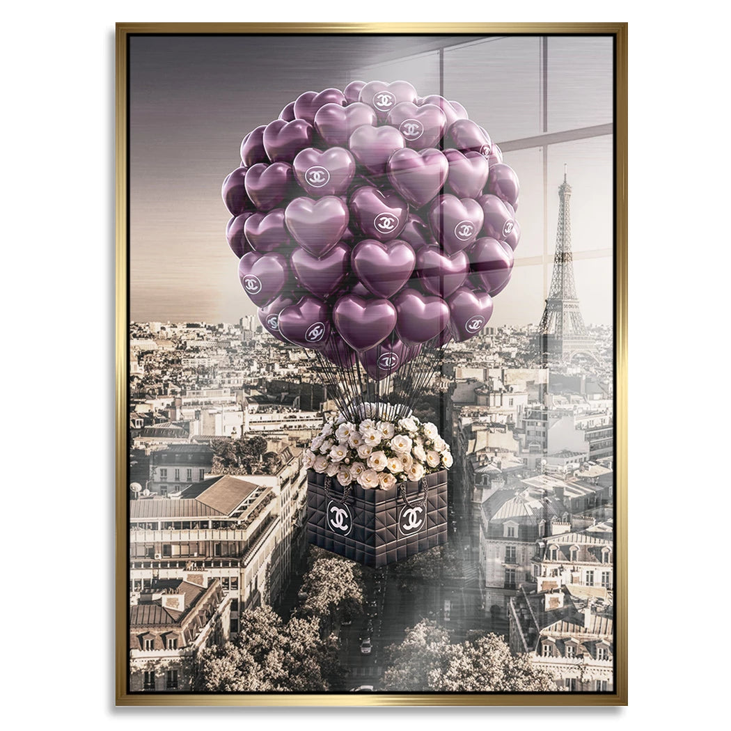 Chanel Ballons Aluminiumbild gebürstet