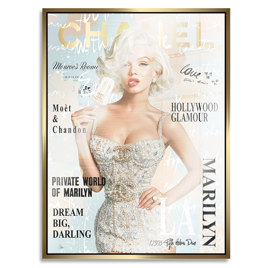 Marilyn Eis Glamour Aluminiumbild gebürstet