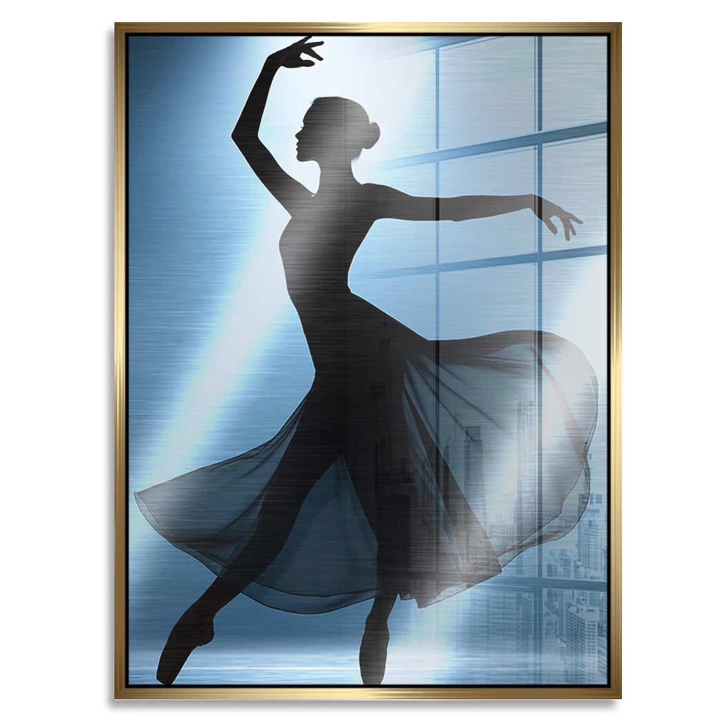 Ballerina Lichttanz Aluminiumbild gebürstet