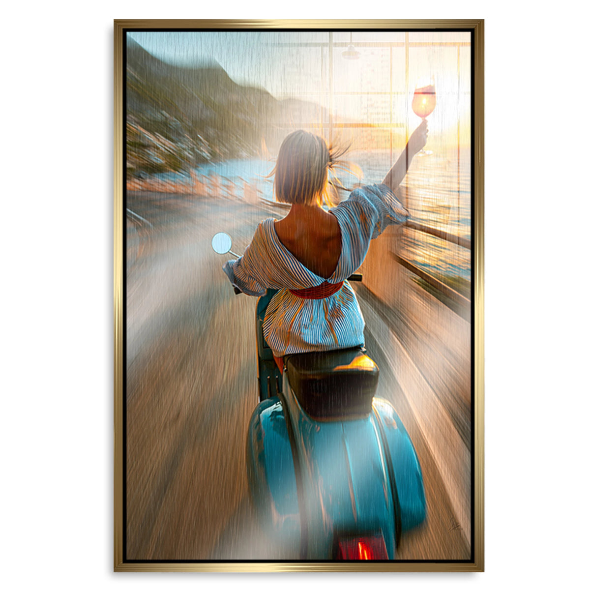 Vespa Dolce Vita Aluminiumbild gebürstet