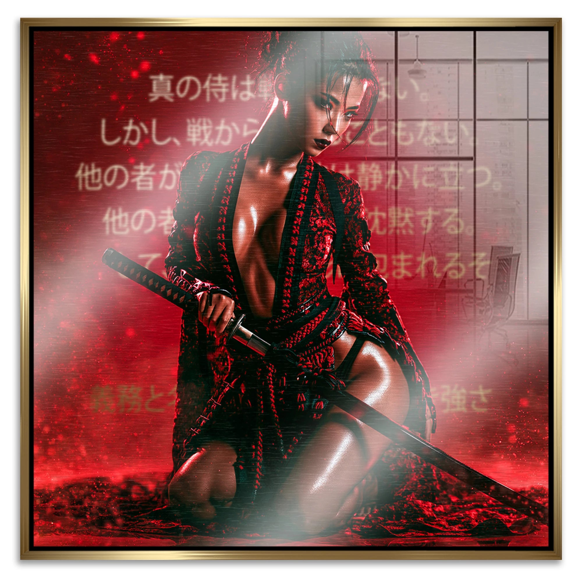 Samurai Rouge Aluminiumbild gebürstet