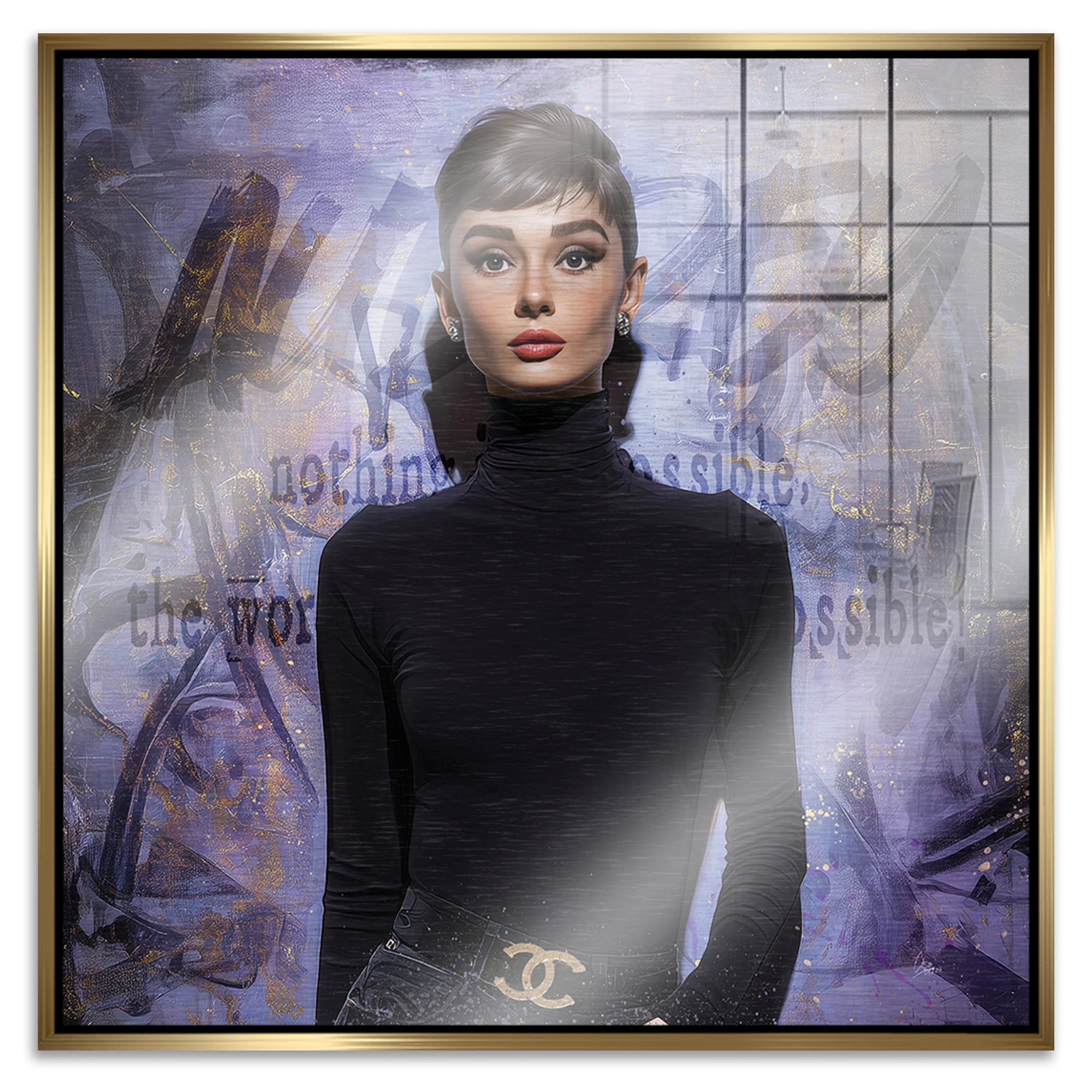Audrey Hepburn Impossible Aluminiumbild gebürstet