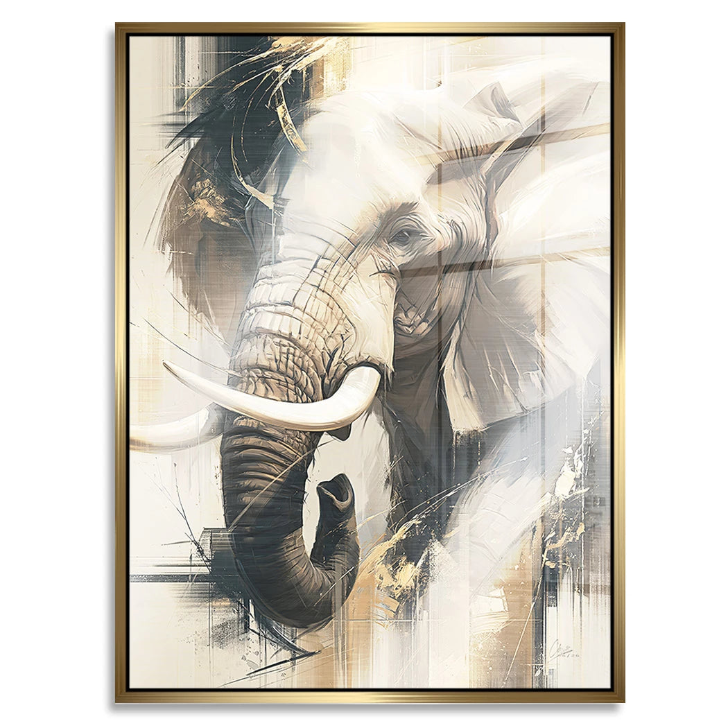 Goldener Elefant Aluminiumbild gebürstet