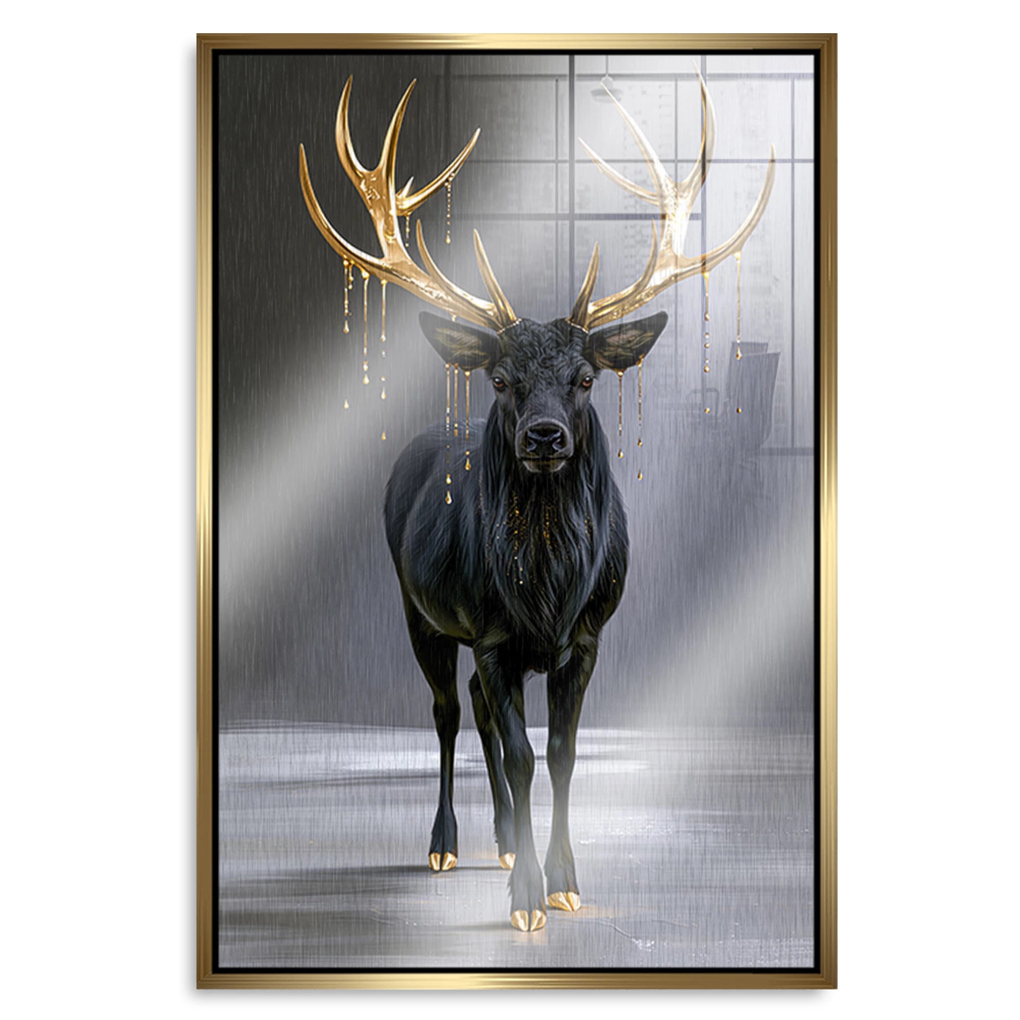 Hirsch Royal Aluminiumbild gebürstet