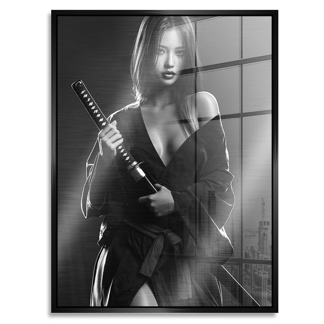 Katana Goddess Aluminiumbild gebürstet