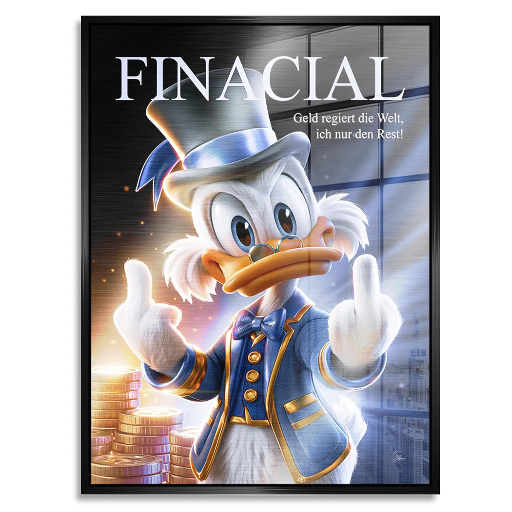 Financial Dagobert Duck Aluminiumbild gebürstet