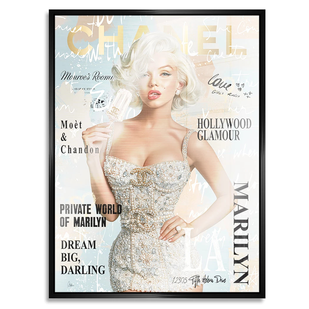 Marilyn Eis Glamour Aluminiumbild gebürstet
