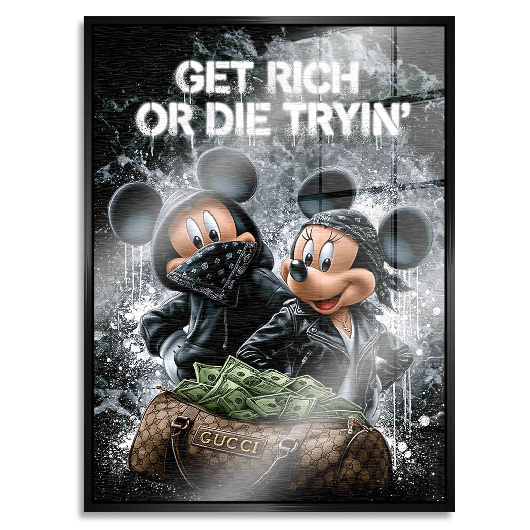 Micky Minnie Hustle Aluminiumbild gebürstet