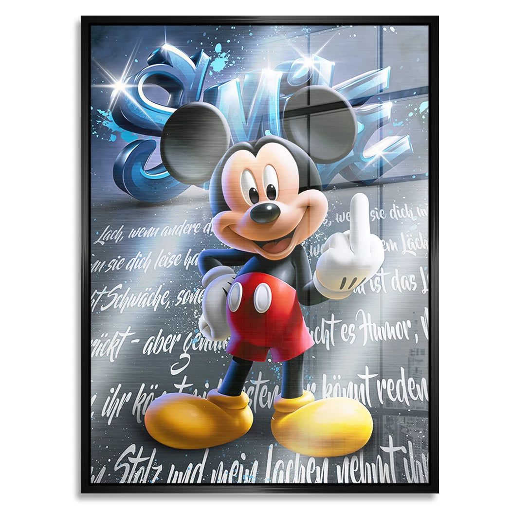 Micky Lacht Aluminiumbild gebürstet