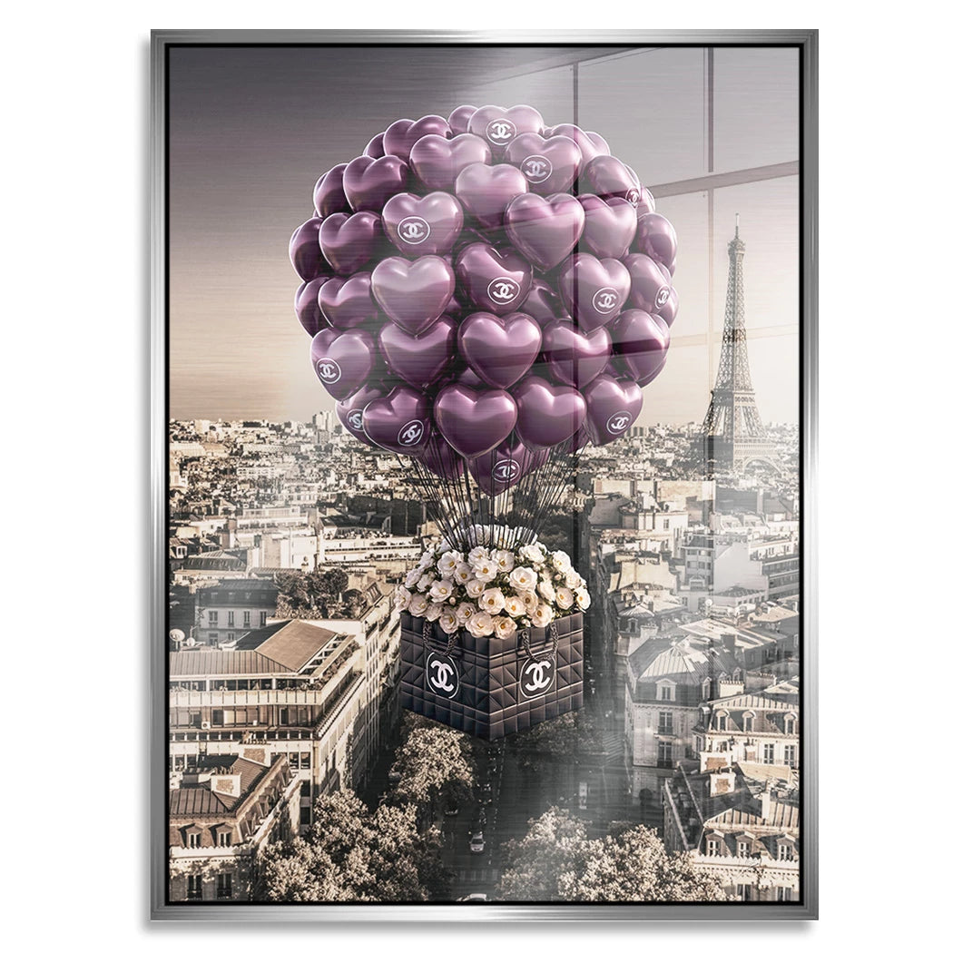 Chanel Ballons Aluminiumbild gebürstet