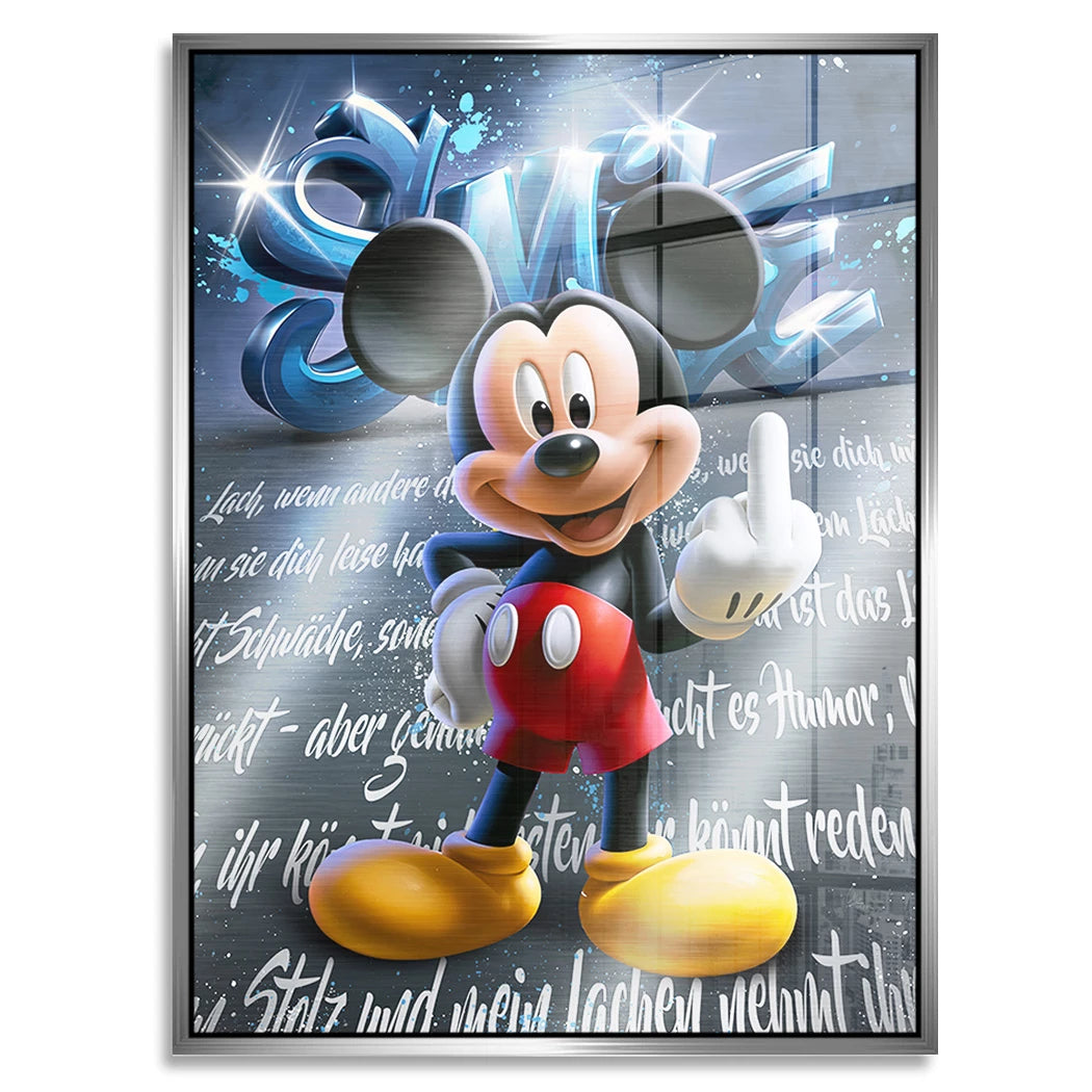 Micky Lacht Aluminiumbild gebürstet