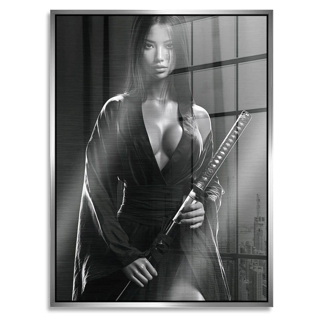 Samurai Lady Aluminiumbild gebürstet