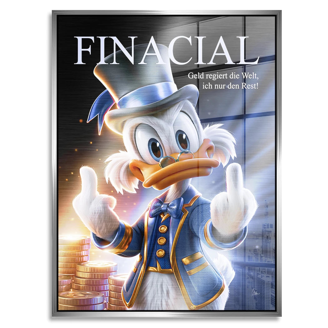 Financial Dagobert Duck Aluminiumbild gebürstet