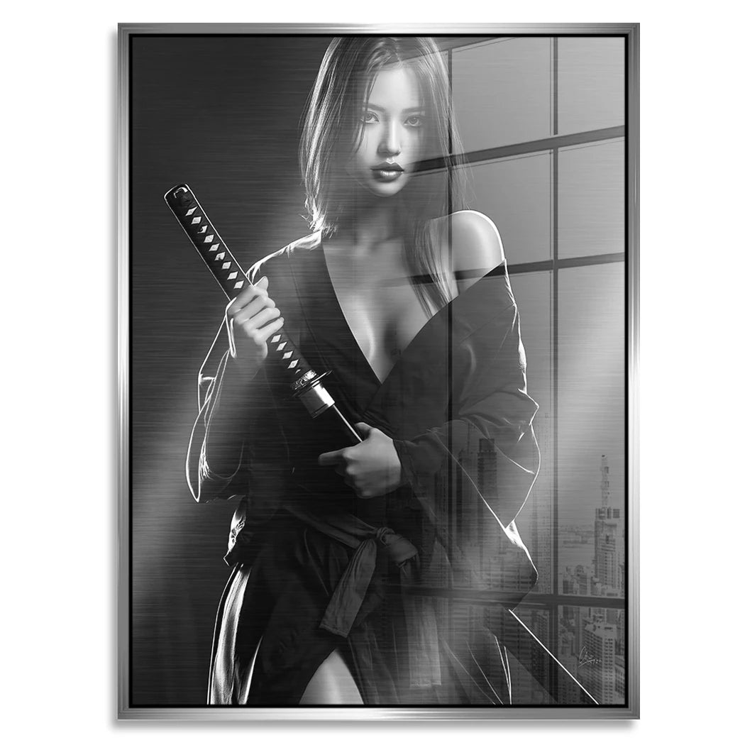 Katana Goddess Aluminiumbild gebürstet