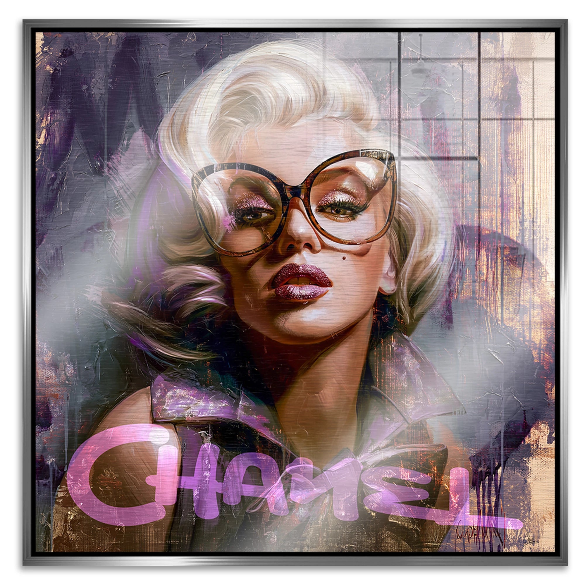 Monroe Chanel Chic Aluminiumbild gebürstet