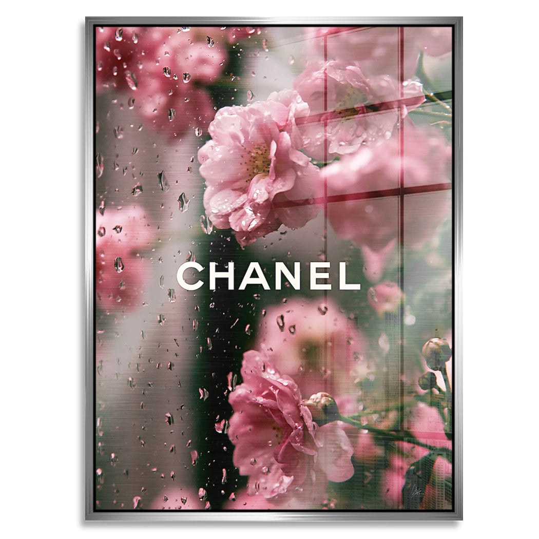 Chanel Blütenregen Aluminiumbild gebürstet