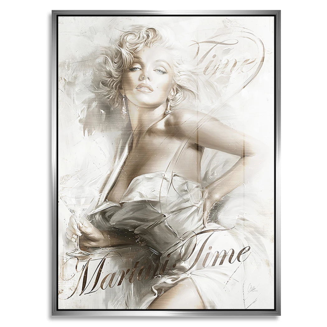 Marilyn Monroe Martini Time Aluminiumbild gebürstet