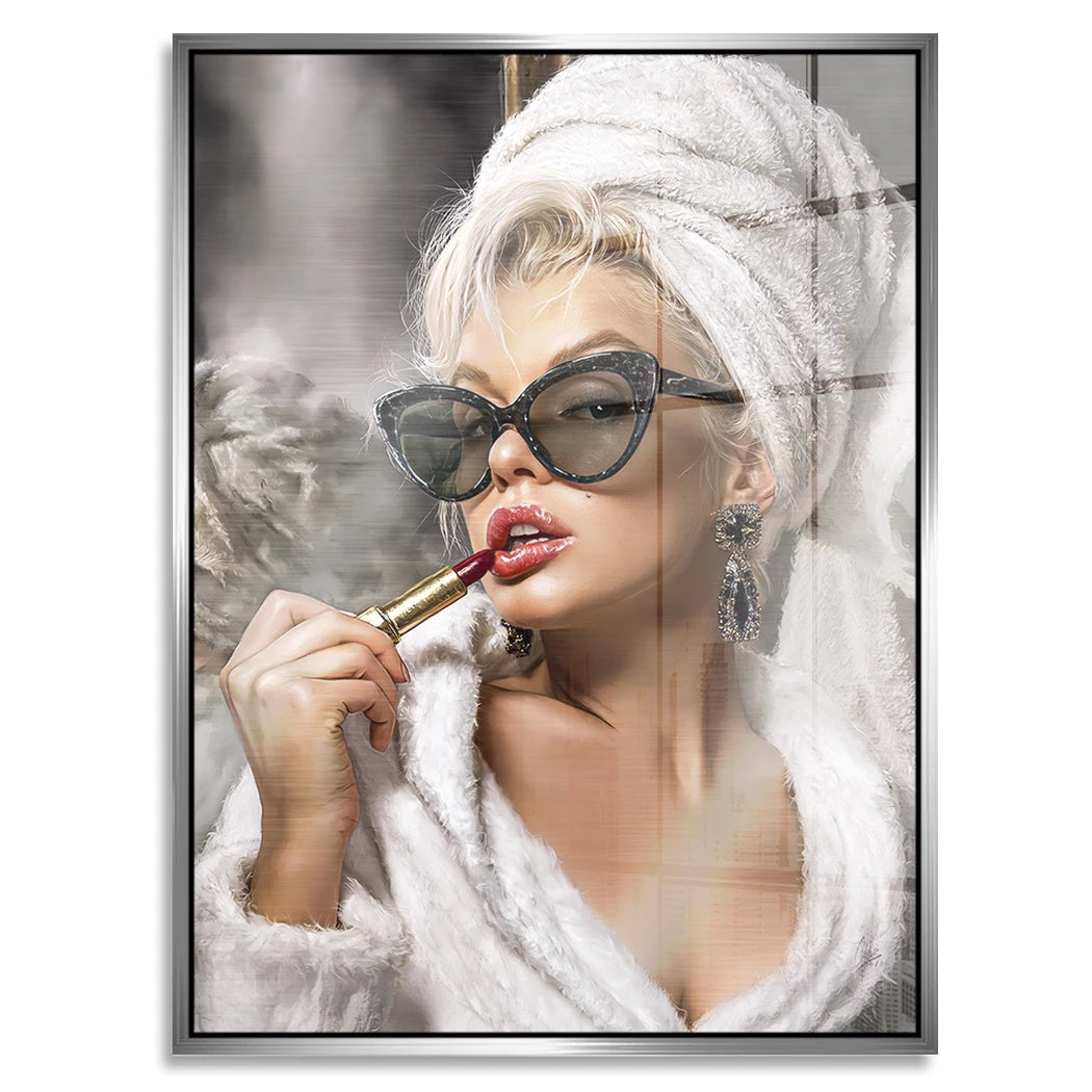 Marilyn Rouge Aluminiumbild gebürstet